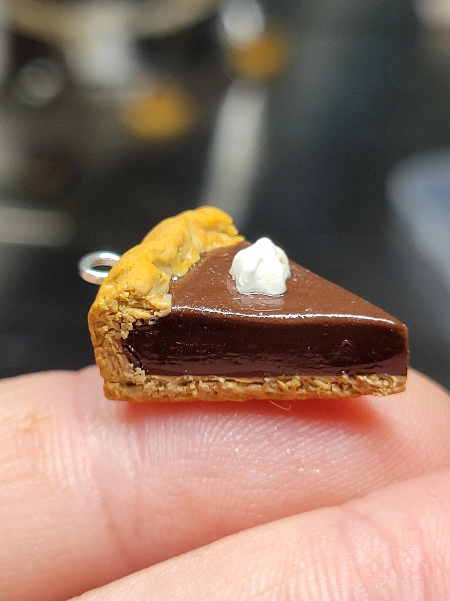 Chocolate pie slice earrings OR charm