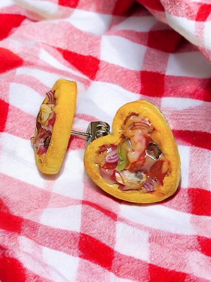 Heart shaped pizza studs - customized!