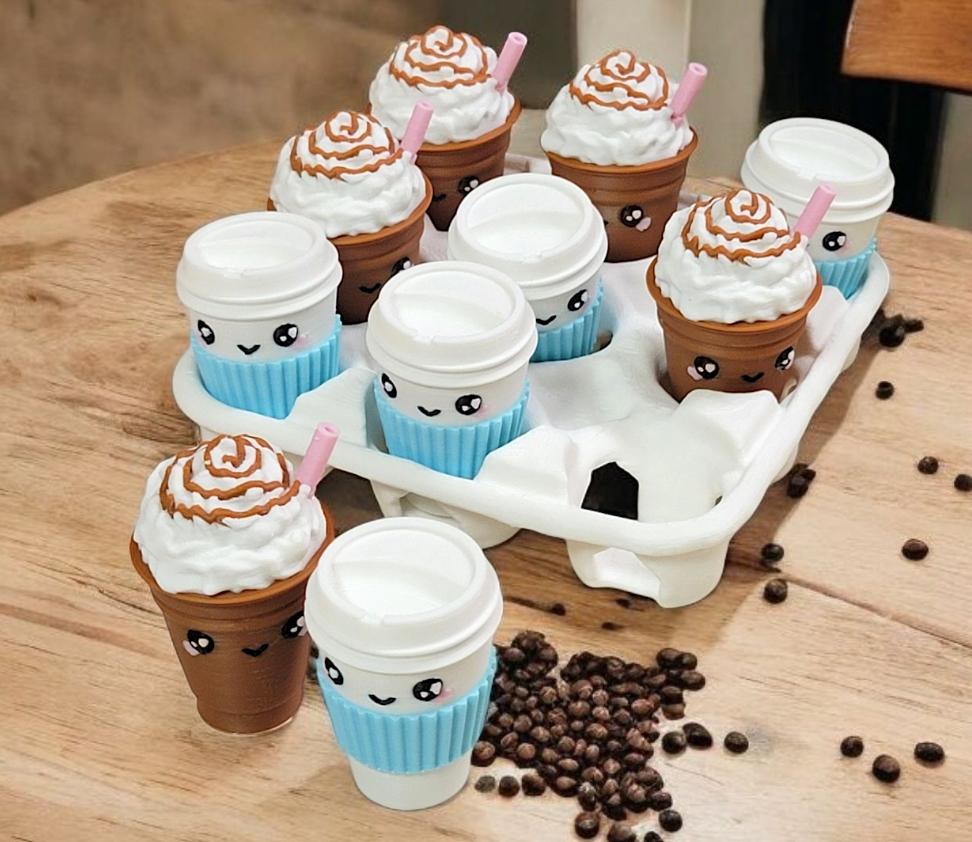 3d printed travel tic tac toe - coffee edition