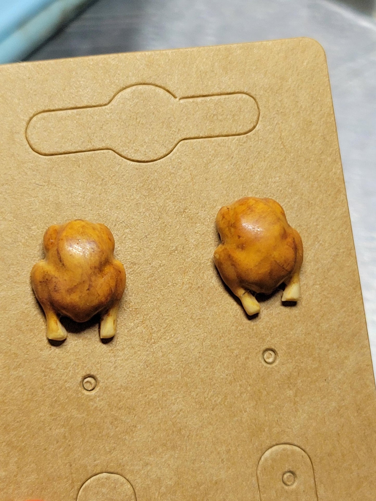 Roasted turkey  stud earrings