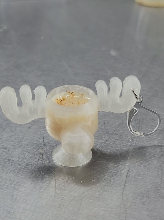 Moose glass eggnog earrings