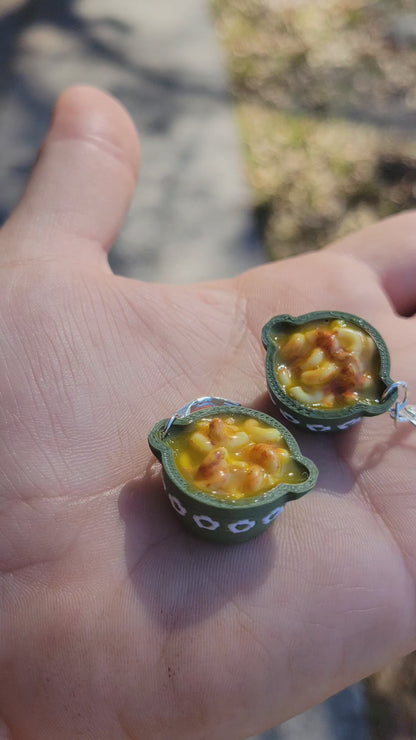 Mac and cheese earrings
