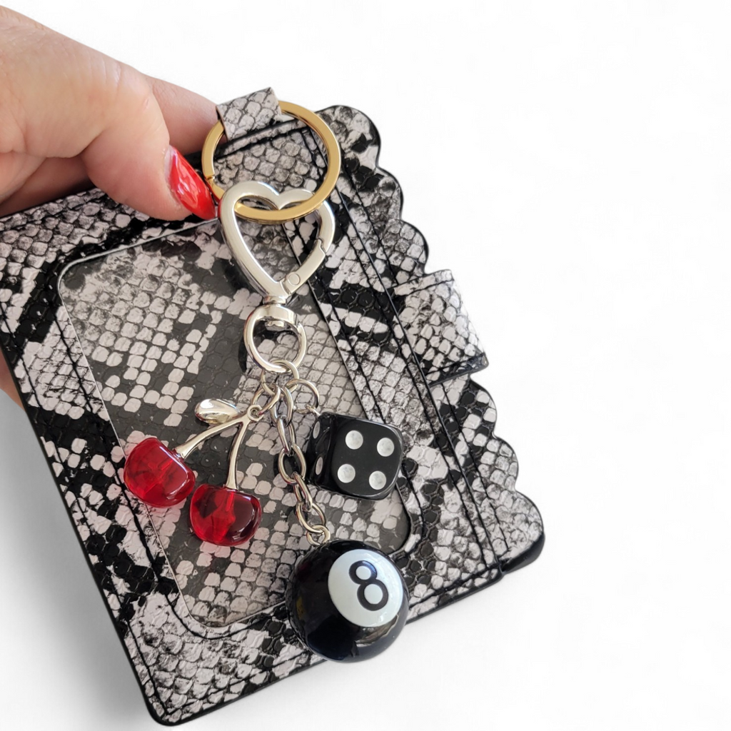 Card holder or mini coin purse and keychain set (many options)