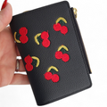 Mini Black Cherry embroiderd wallet/ card holder