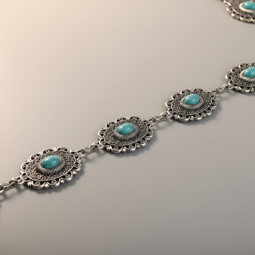 Turquoise concho purse chains