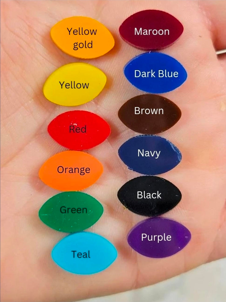 Customizable glitter football stud earrings