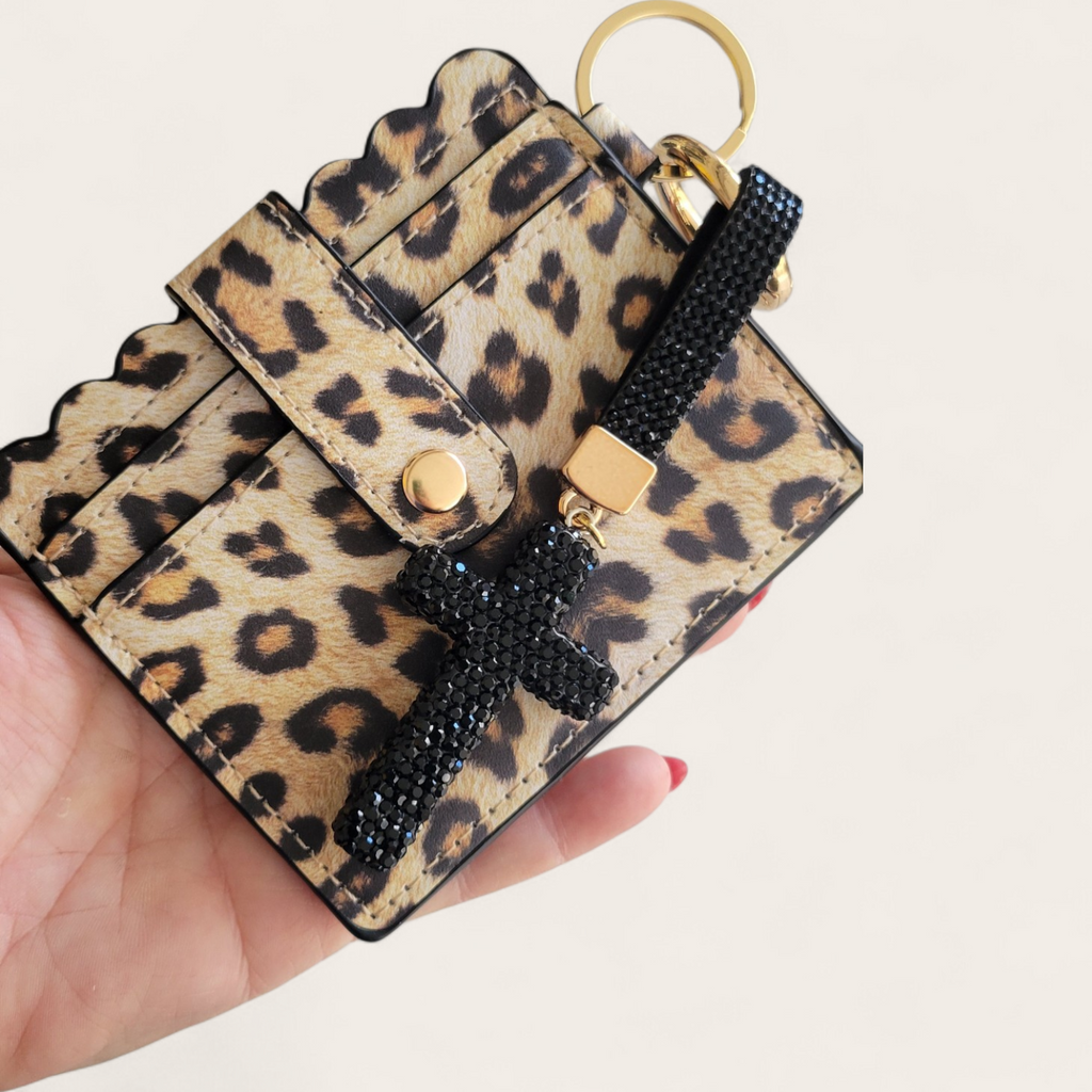 Card holder or mini coin purse and keychain set (many options)