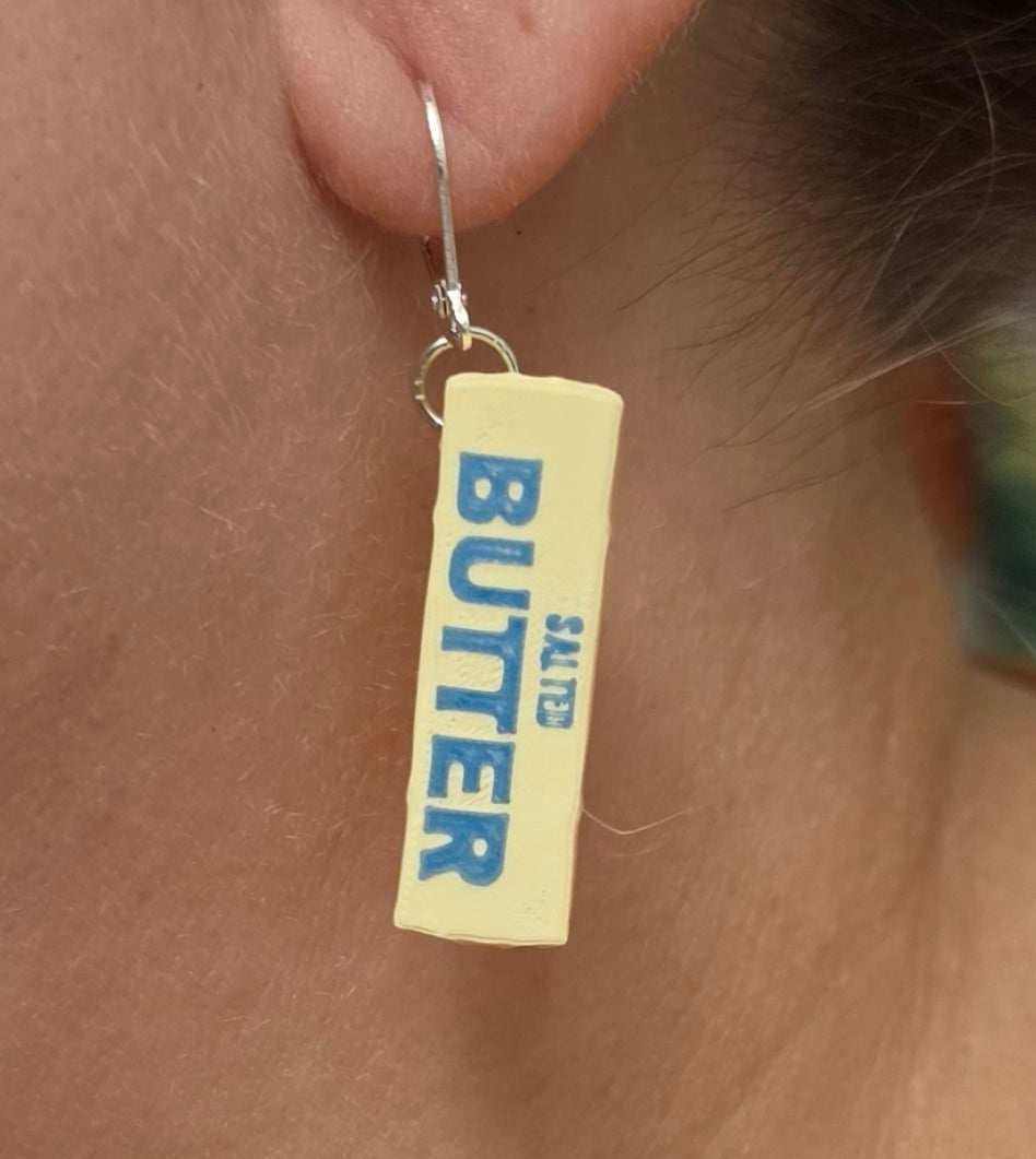 Stick of butter earrings!