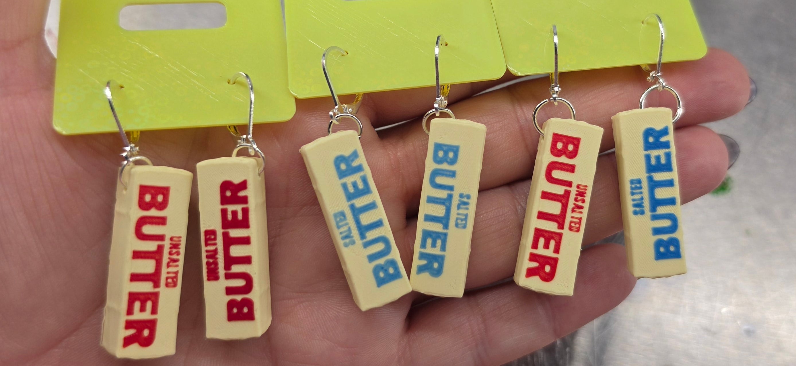 Stick of butter earrings!