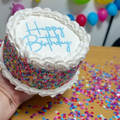 Zero calorie faux 6" forever birthday cake VANILLA
