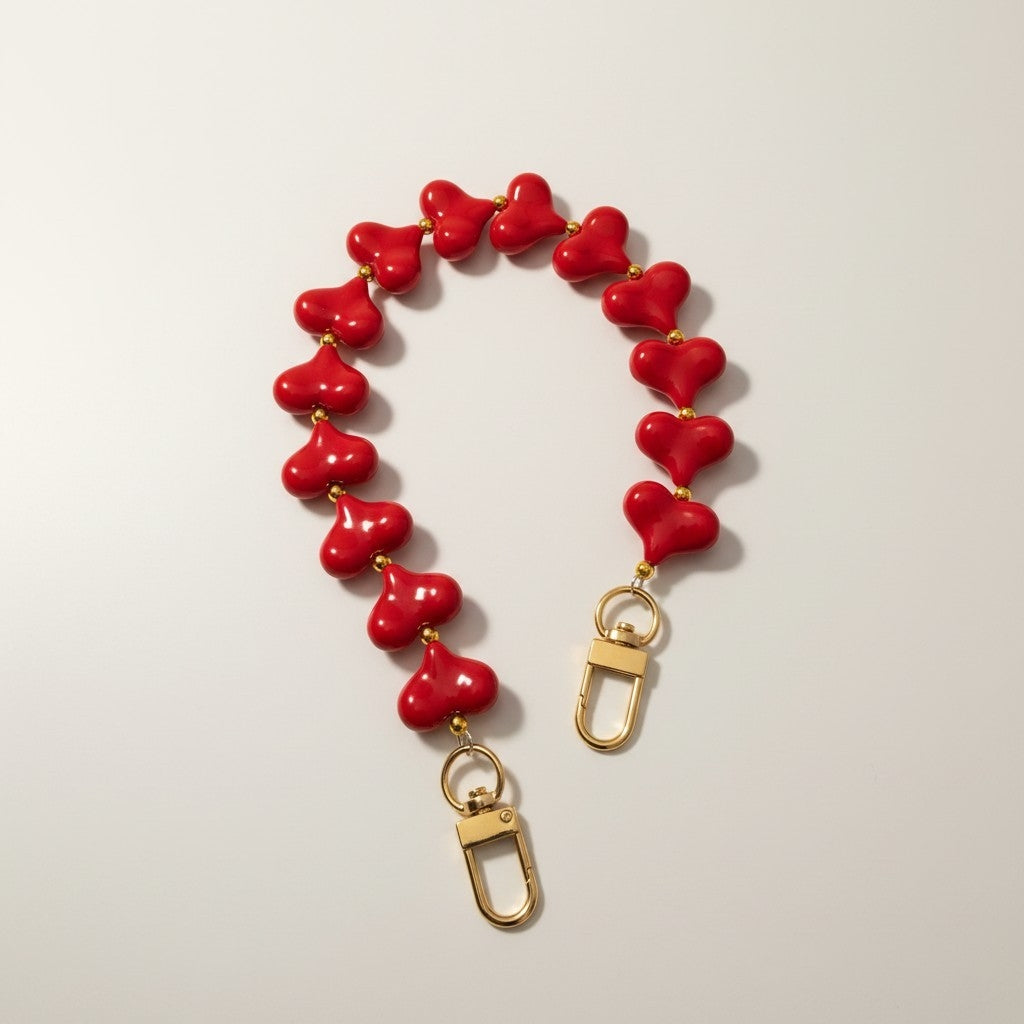 Add on - red heart chain