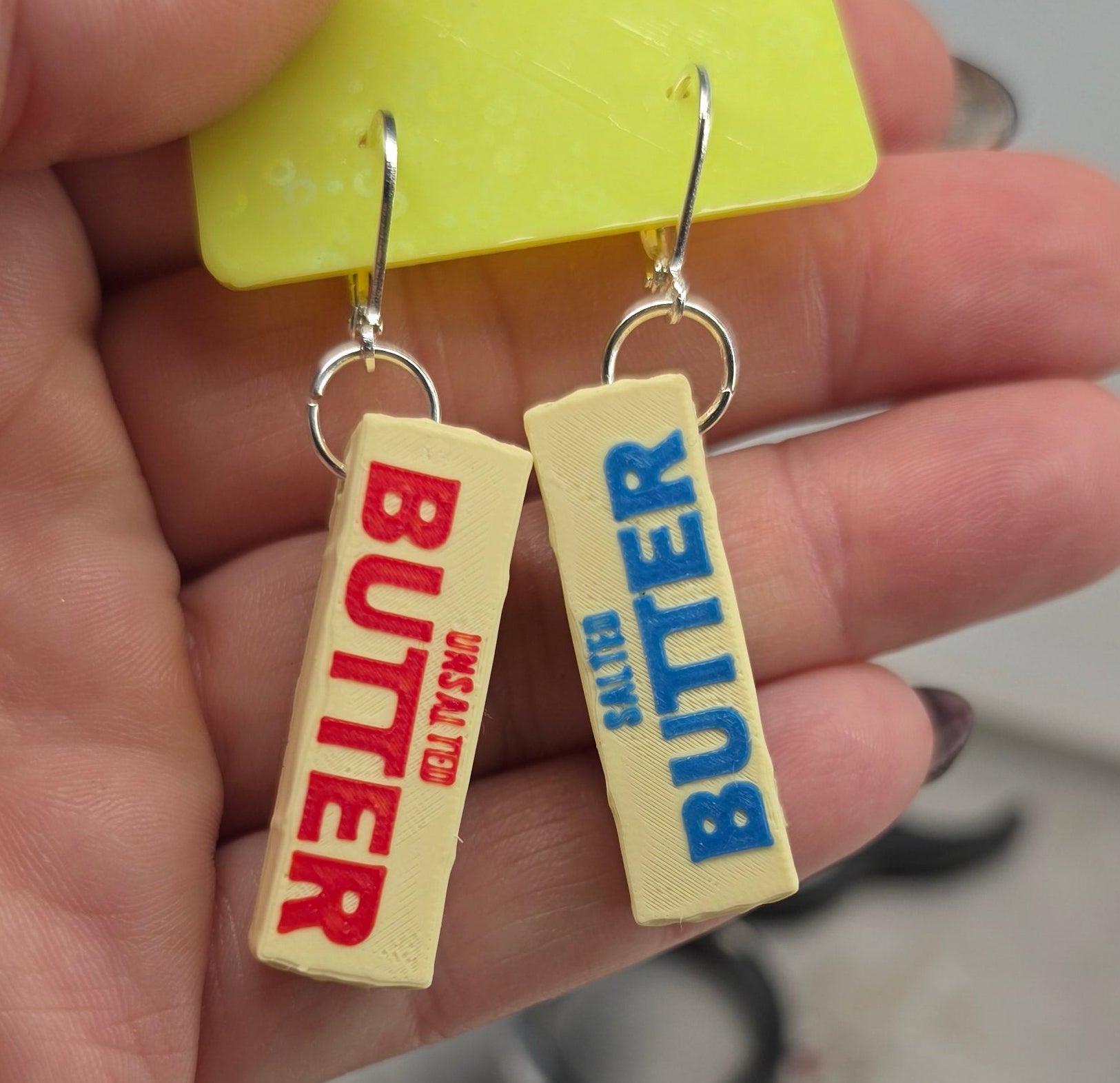 Stick of butter earrings!
