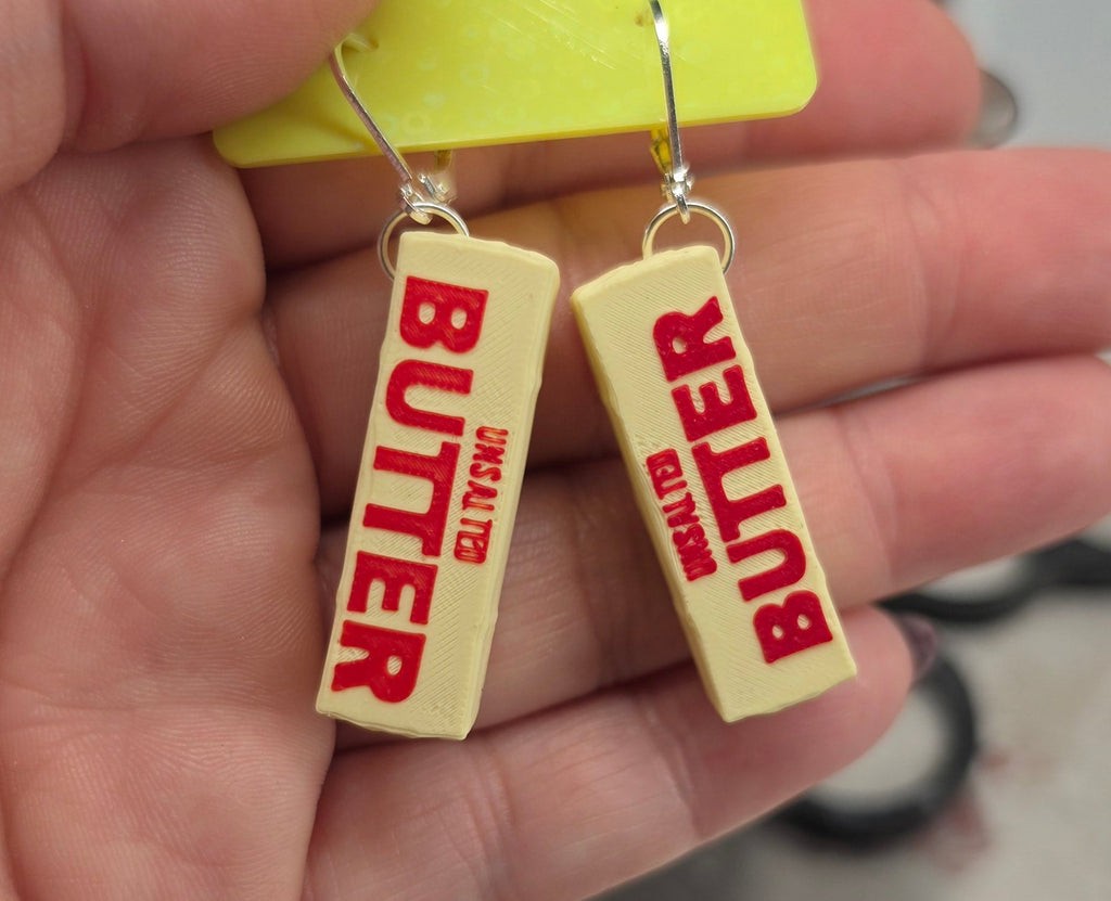 Stick of butter earrings!