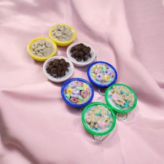 Cereal bowl with milk earrings