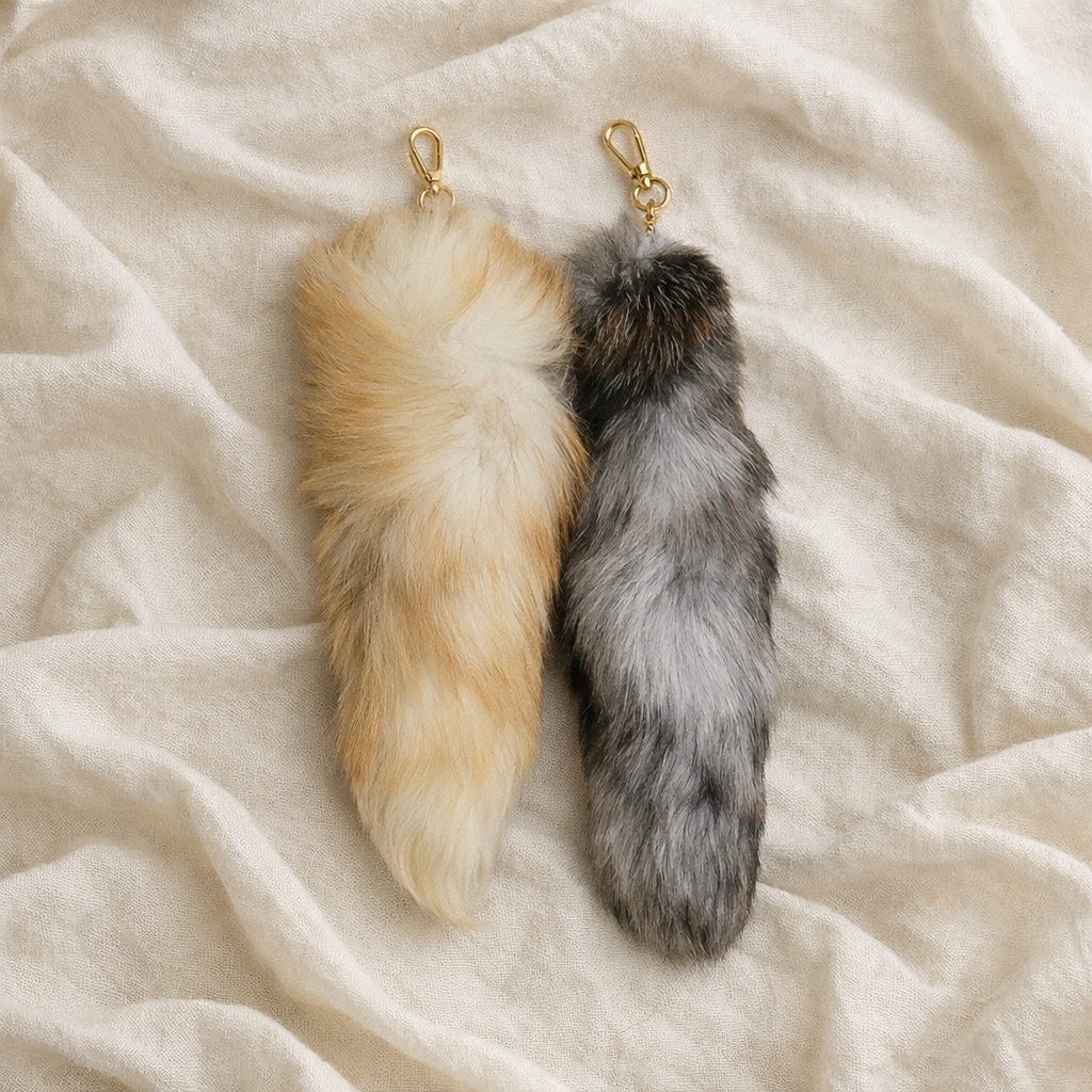 Fur tail purse charm (purse not included) 2 color options!