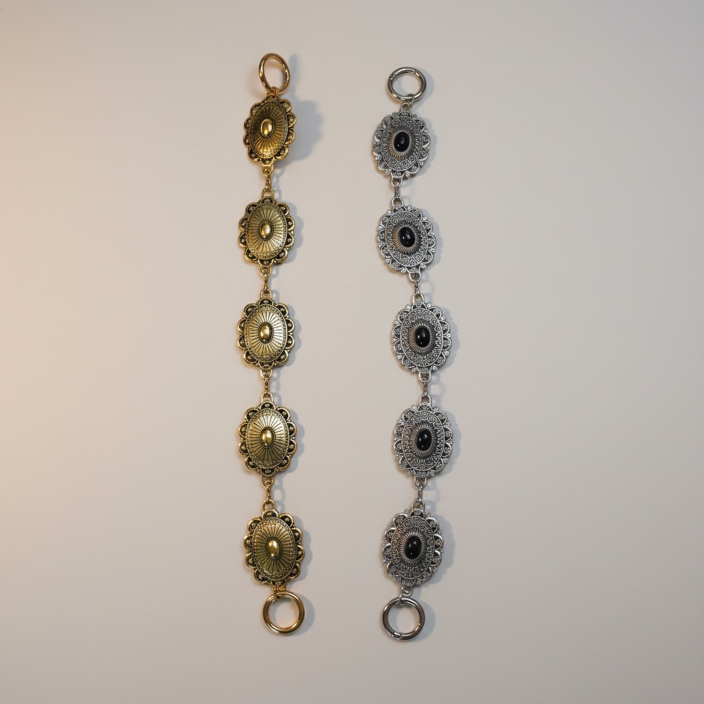 Black or gold concho purse chains