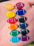 Customizable glitter football stud earrings