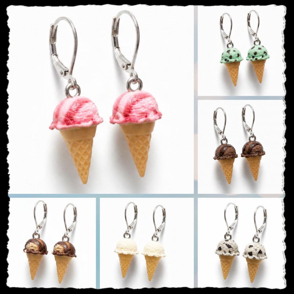 Ice cream cone earrings - totally customizable