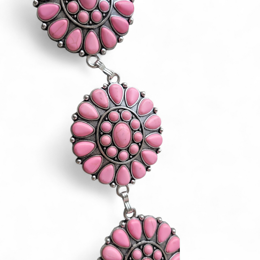 Pink flower concho purse chain (bag not include)