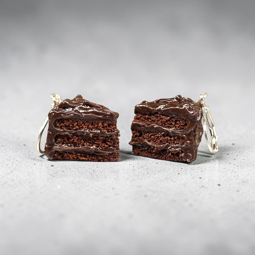 Matilda chocolate cake slice earrings or charm
