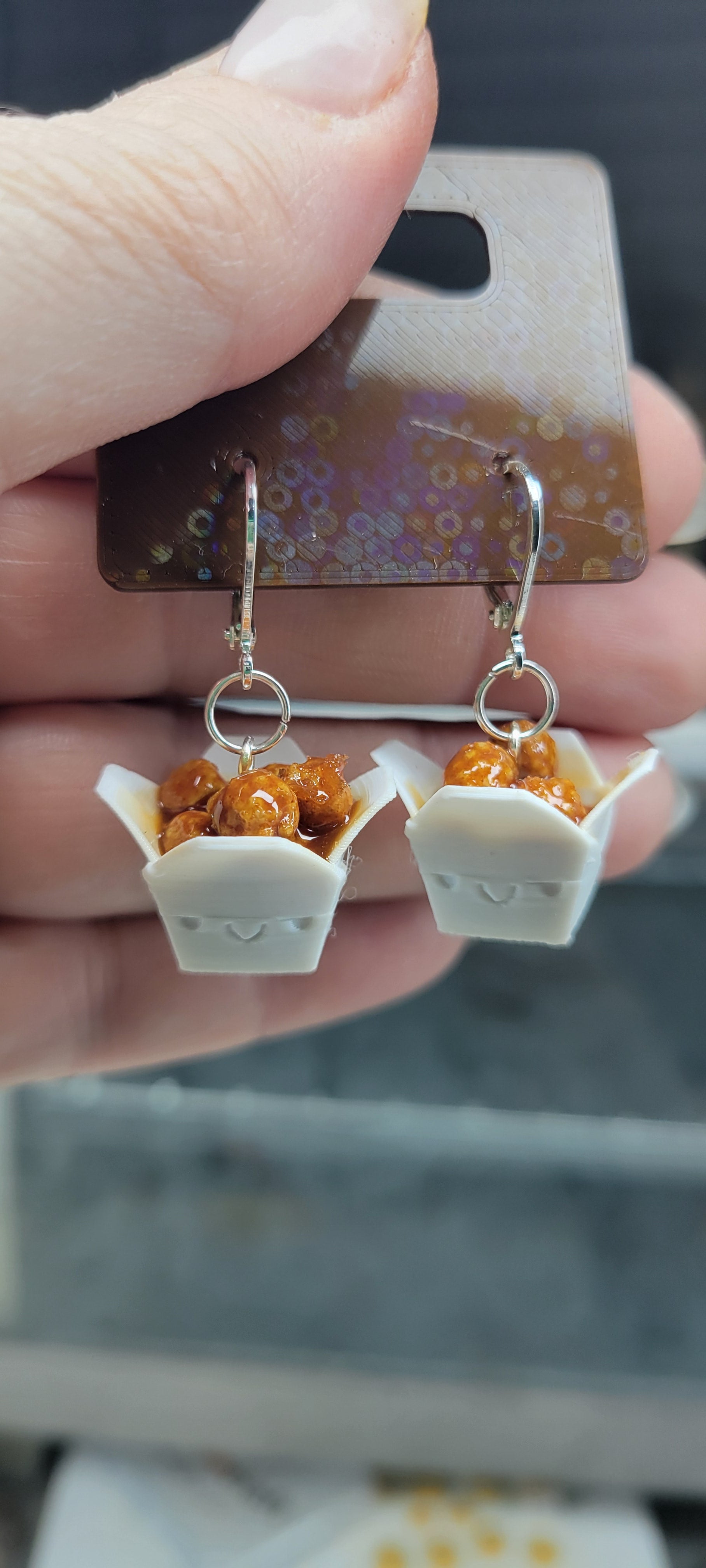 Chinese take-out earrings