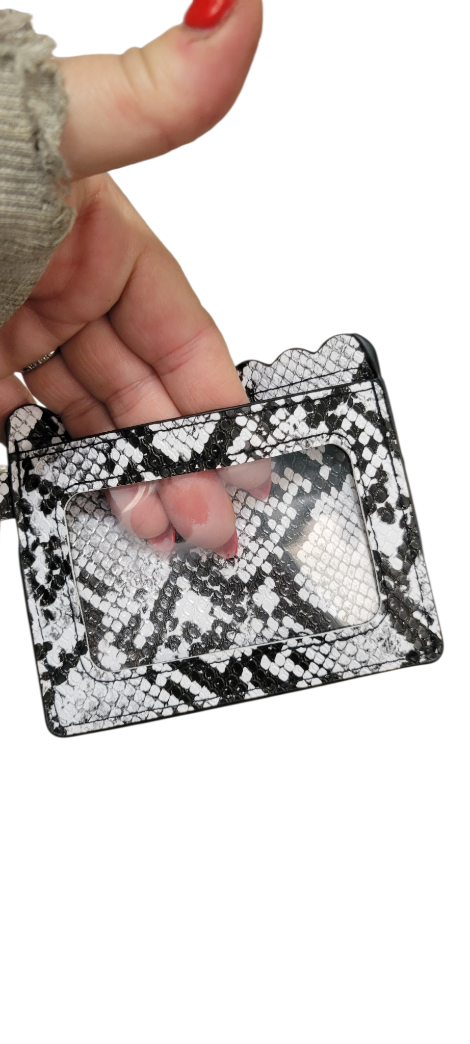 Card holder with glitter bow keychain