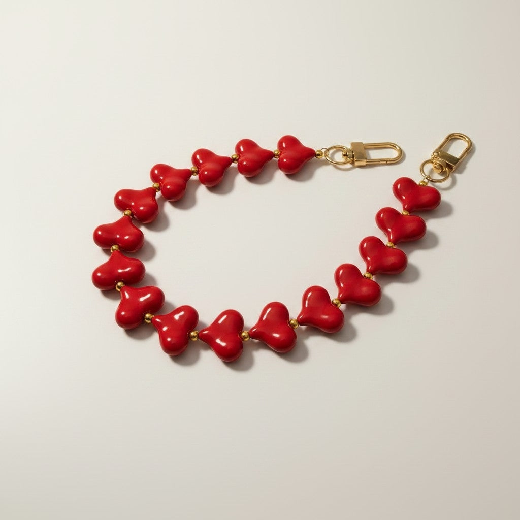 Add on - red heart chain
