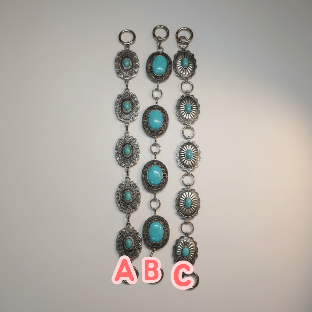Turquoise concho purse chains