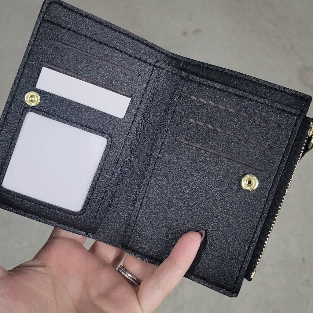 Mini Black Cherry embroiderd wallet/ card holder