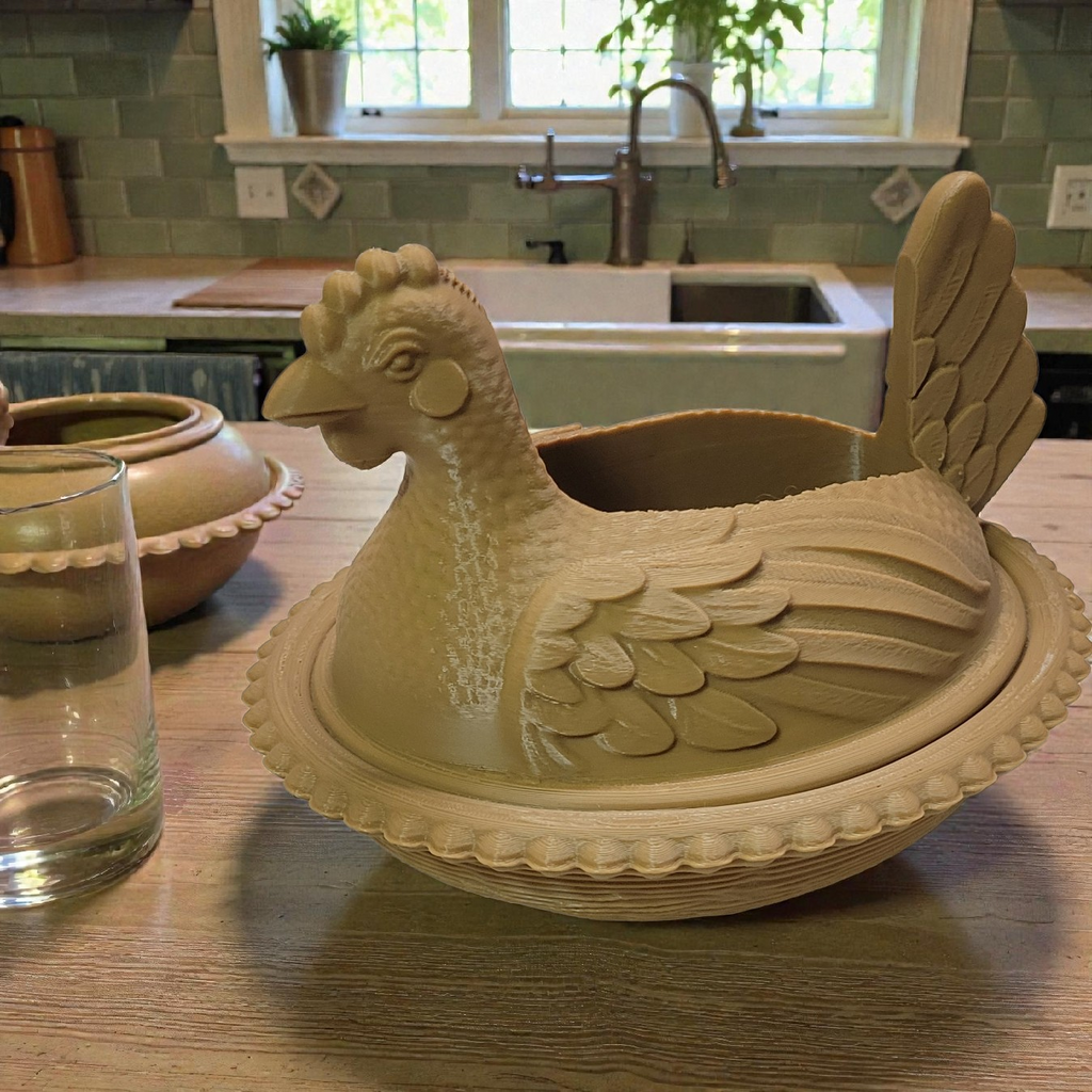 Hen on a nest hand soap holder