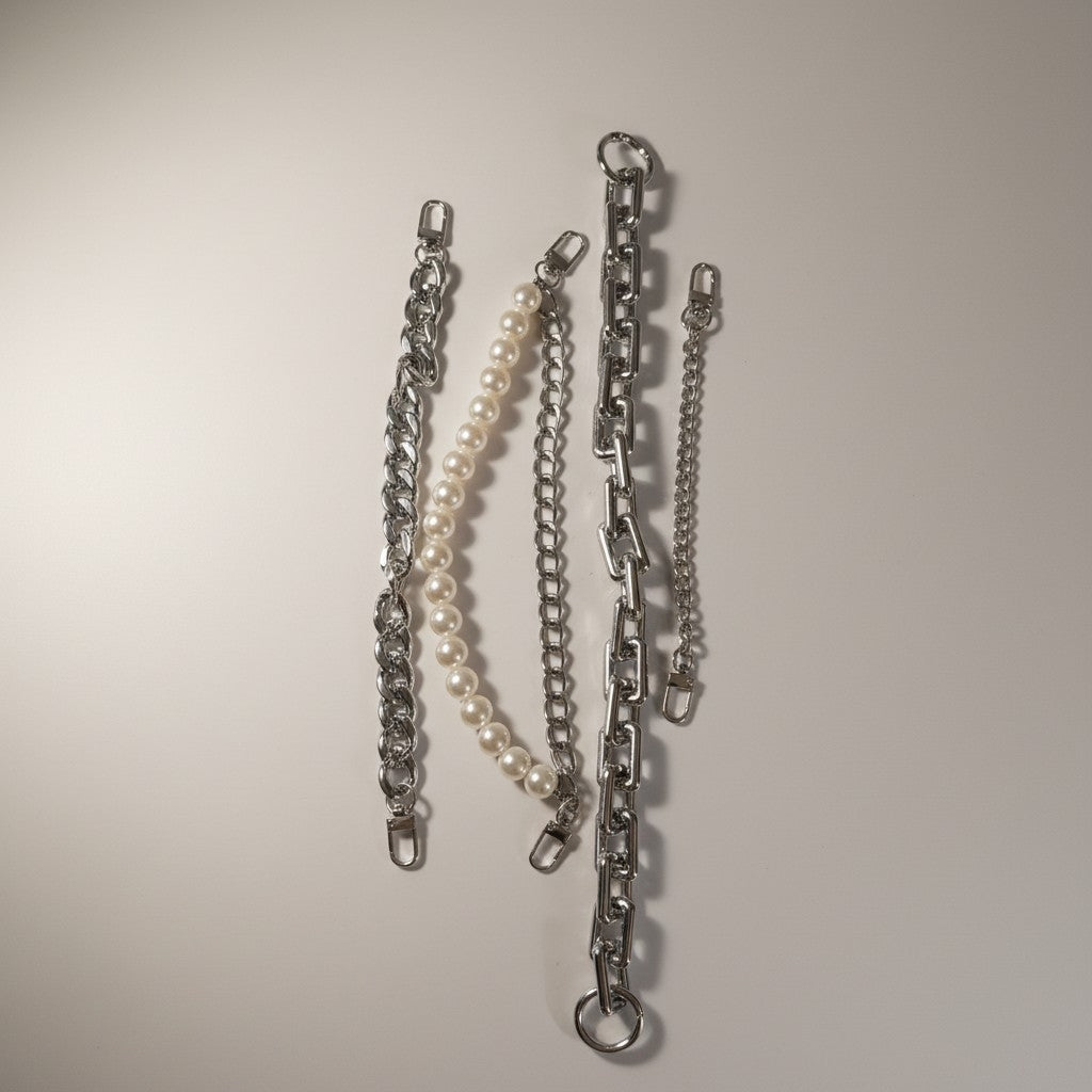 Silver chains - (4 piece set)