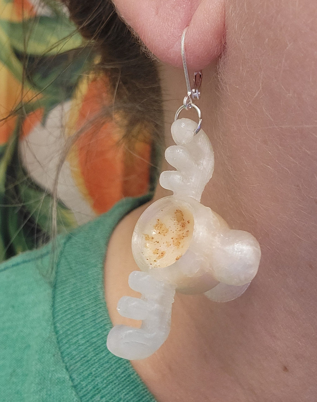 Moose glass eggnog earrings