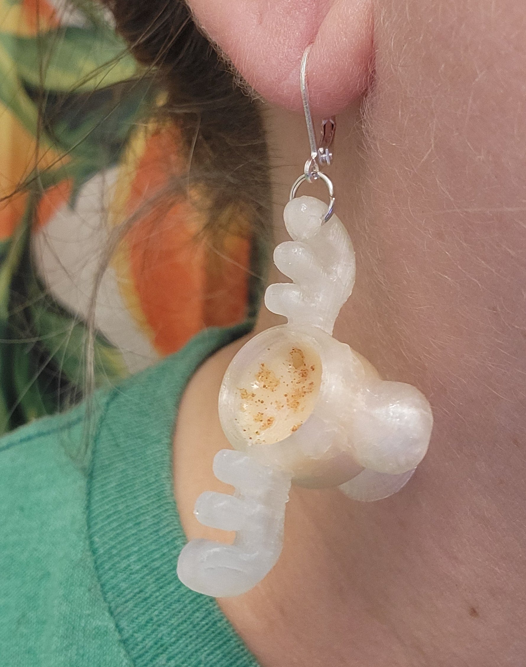Moose glass eggnog earrings