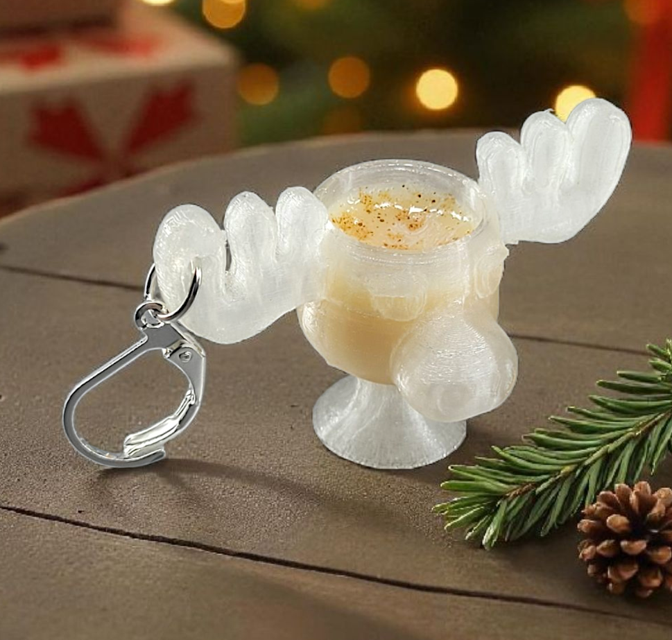 Moose glass eggnog earrings