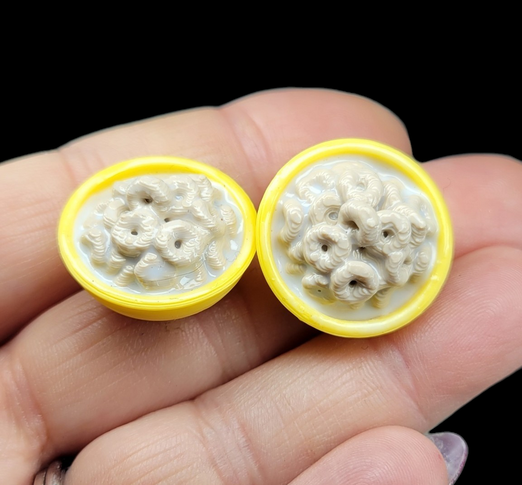 Cereal bowl with milk earrings