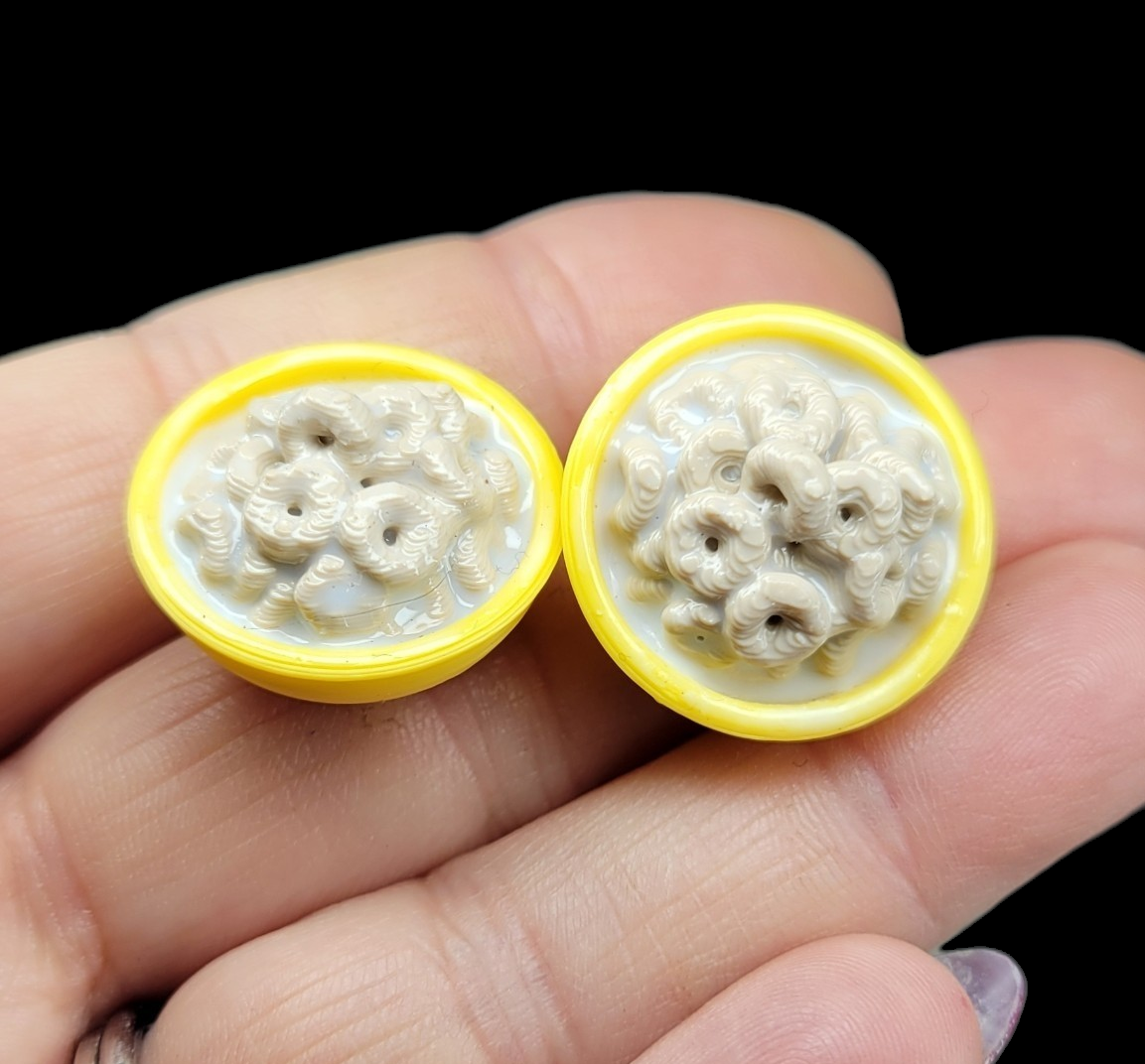 Cereal bowl with milk earrings